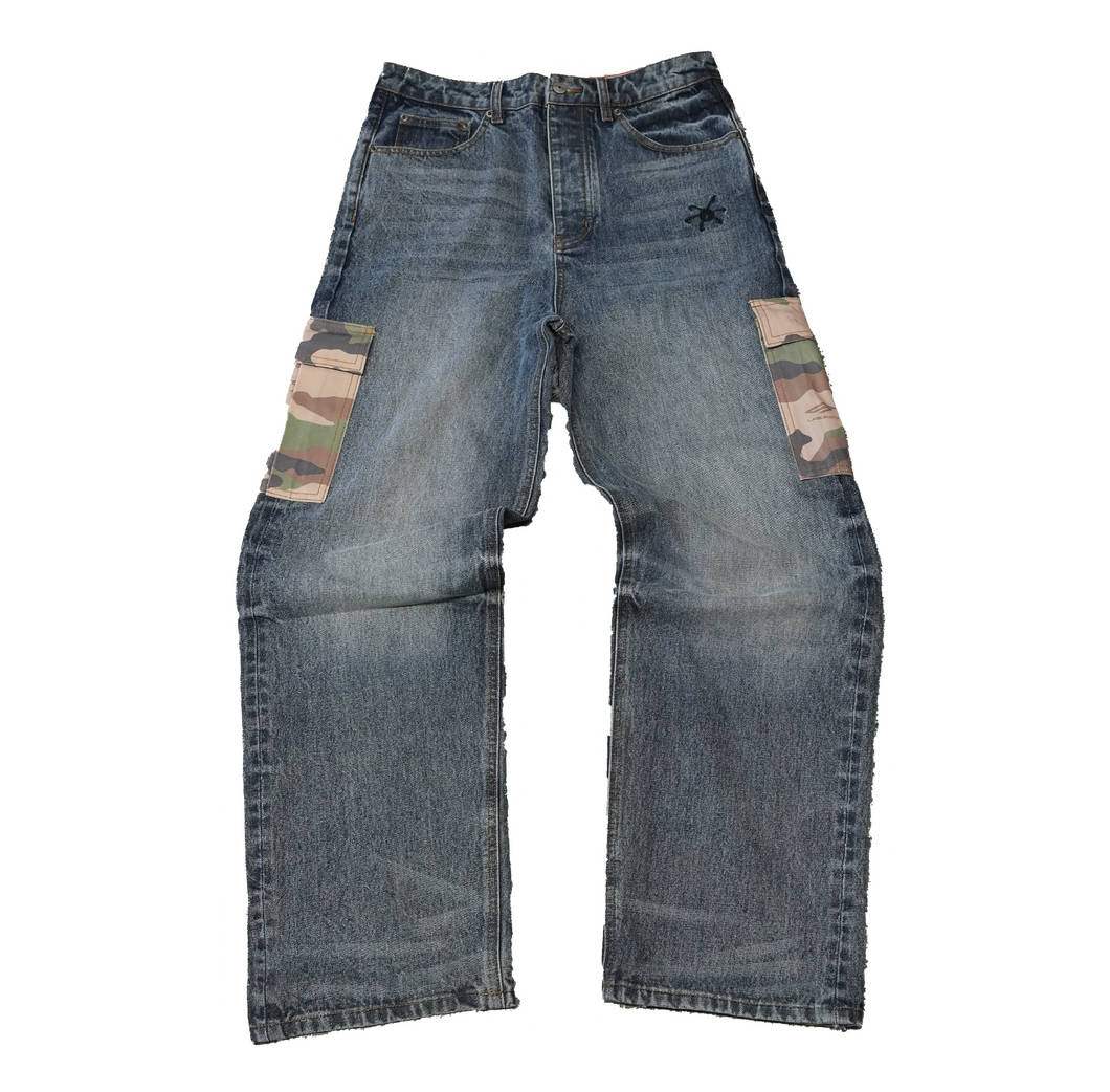 BAGGY HYBRID DENIM (BLUE / GREEN)