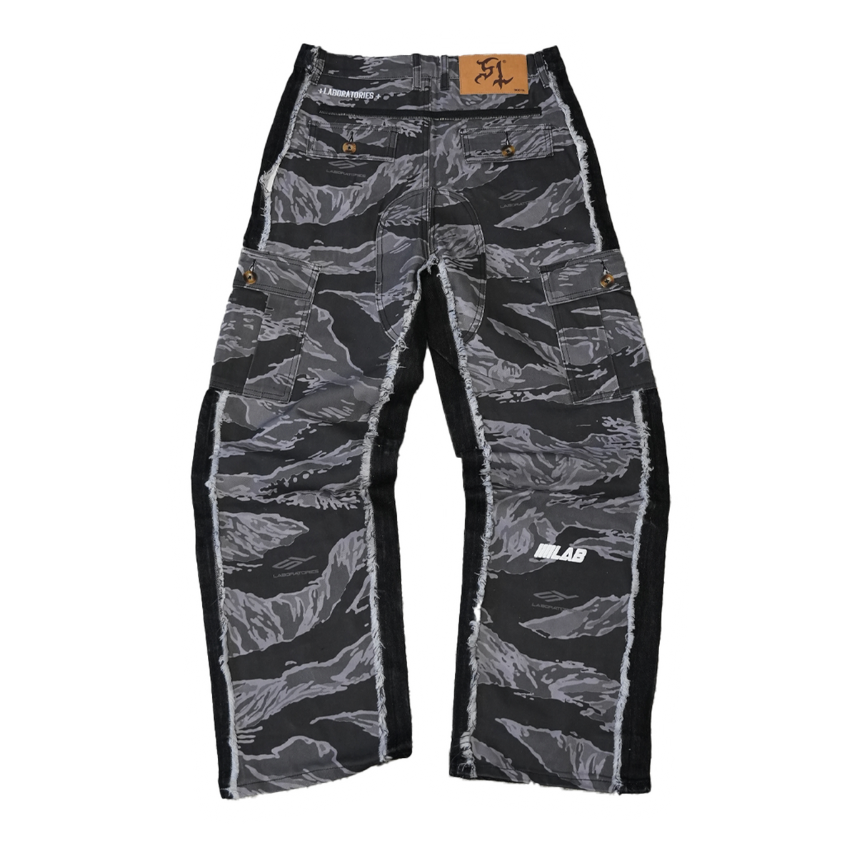 BAGGY HYBRID DENIM (BLACK / WHITE)