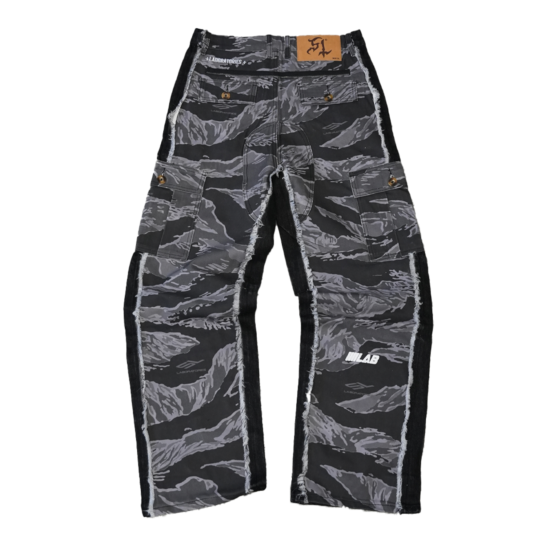 BAGGY HYBRID DENIM (BLACK / WHITE)