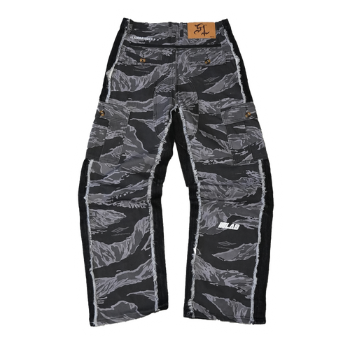 BAGGY HYBRID DENIM (BLACK / WHITE)