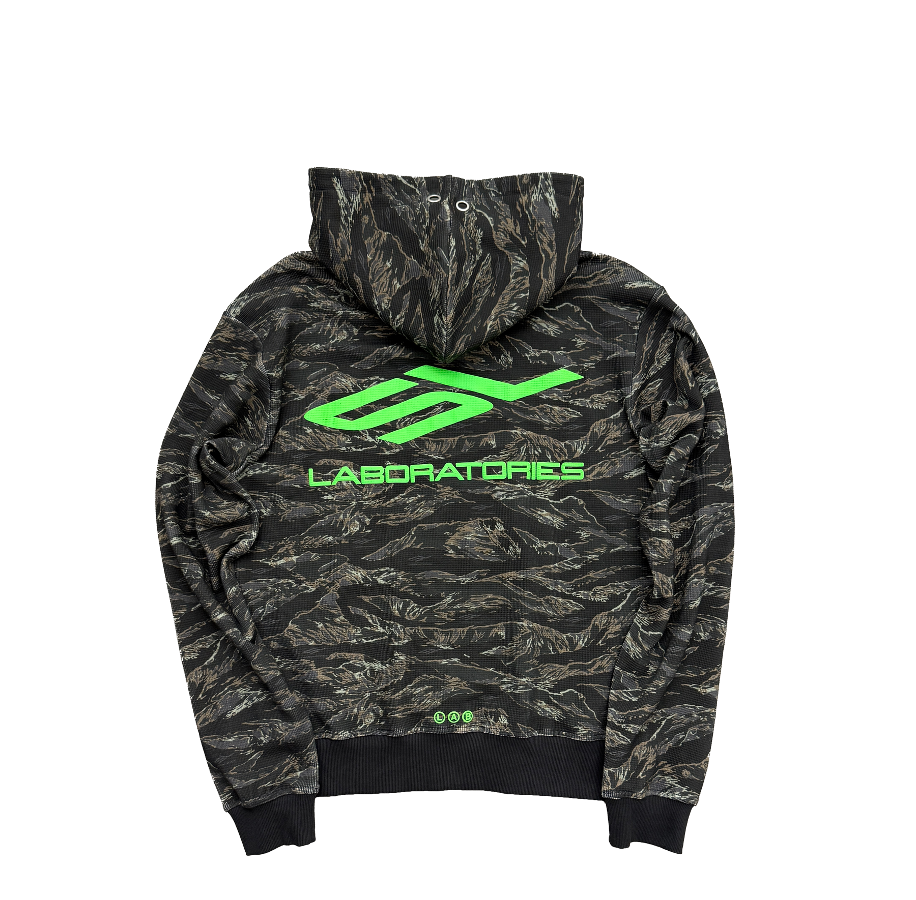 WAFFLE HOODIE (CAMO/NEON GREEN)