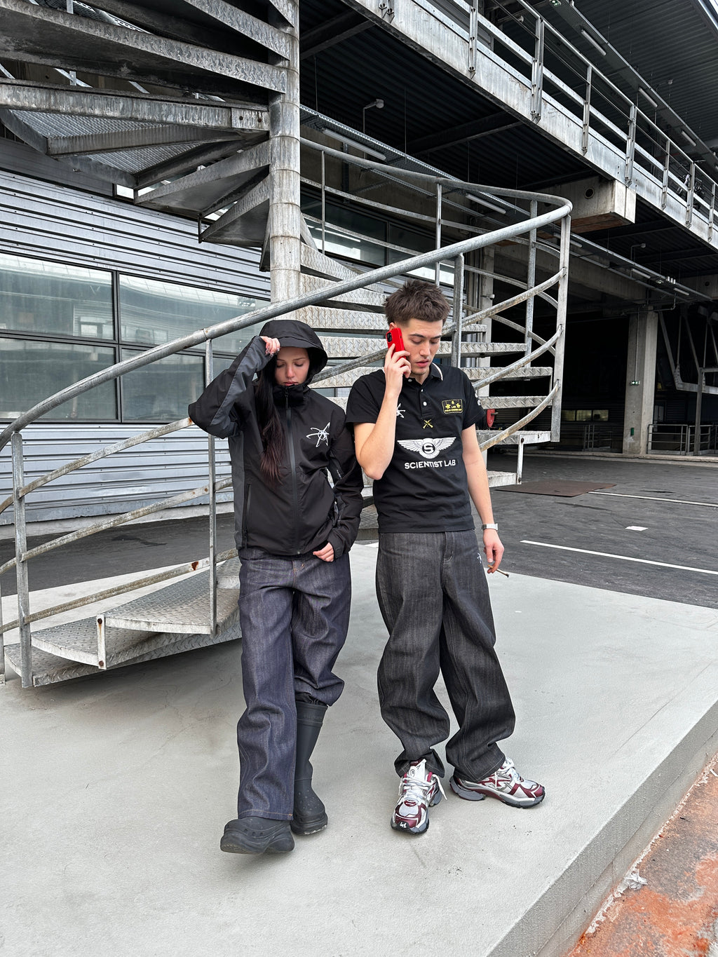 BAGGY RAW JPN DENIM (BLACK / WHITE)