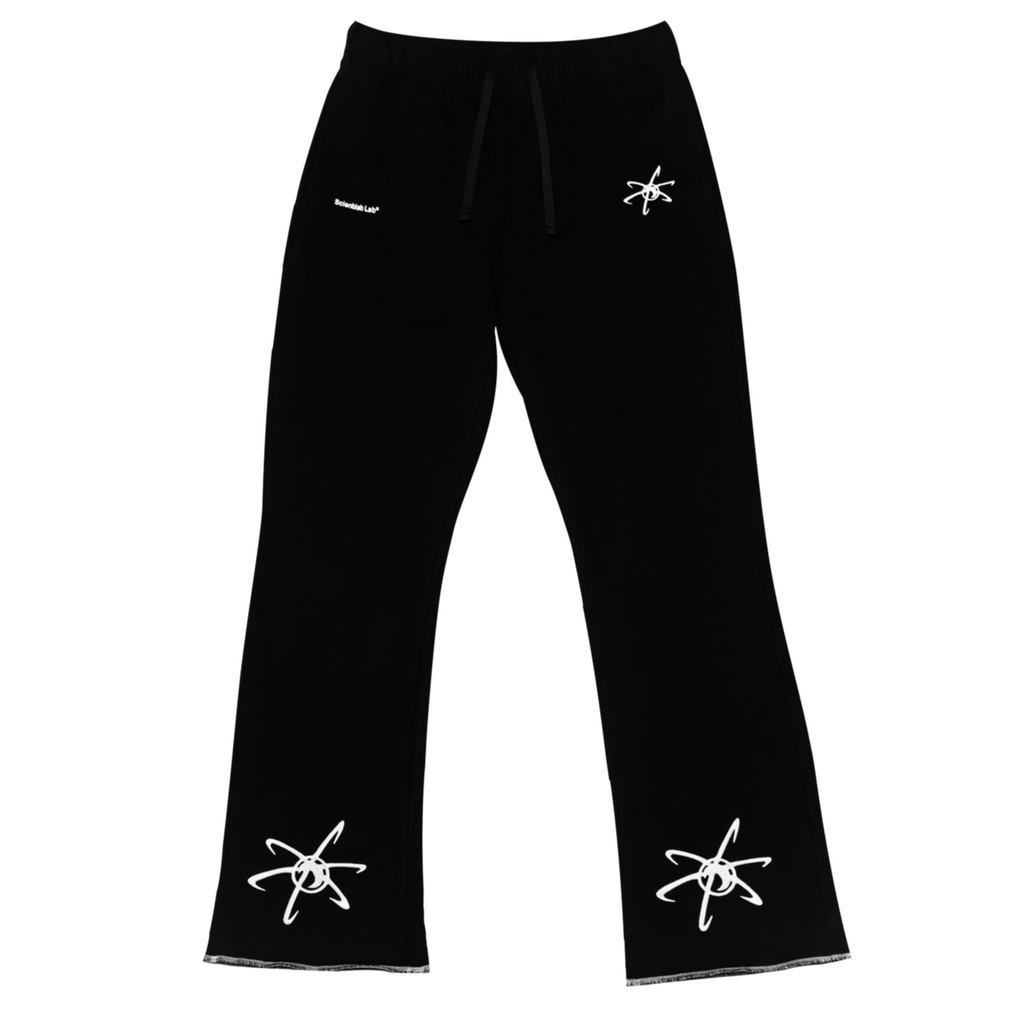 SCIENTIST FLARED JOGGERS (BLACK/WHITE)