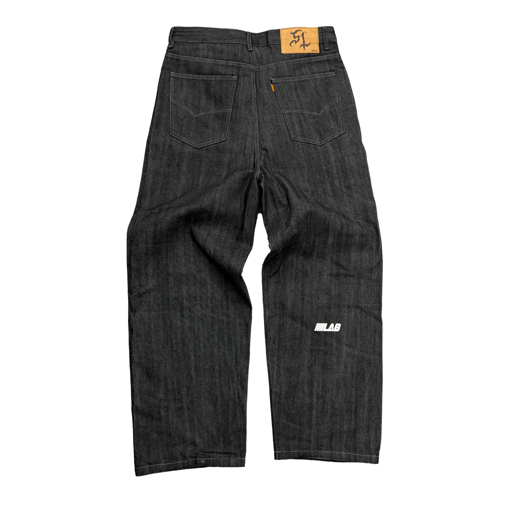 BAGGY RAW JPN DENIM (BLACK / WHITE)