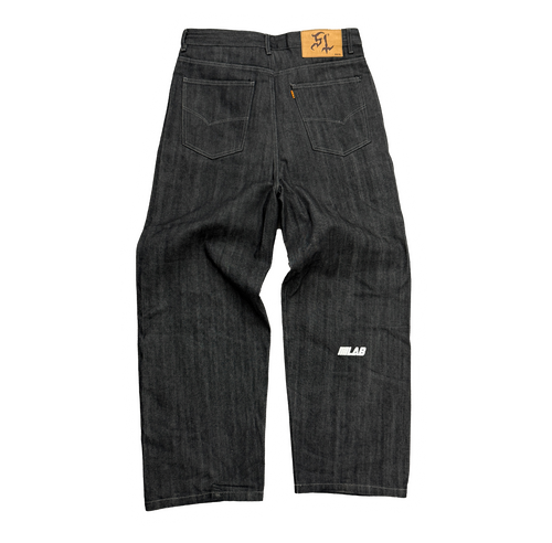 BAGGY RAW JPN DENIM (BLACK / WHITE)