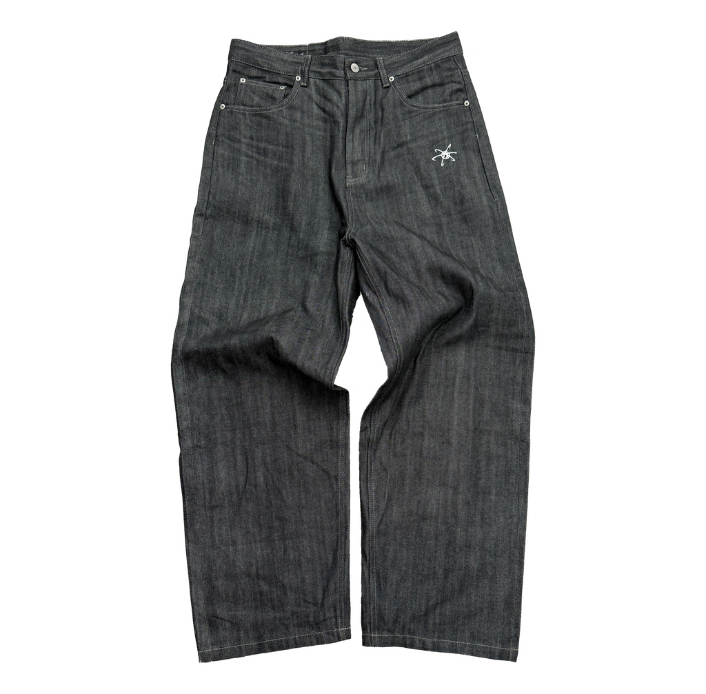 BAGGY RAW JPN DENIM (BLACK / WHITE)