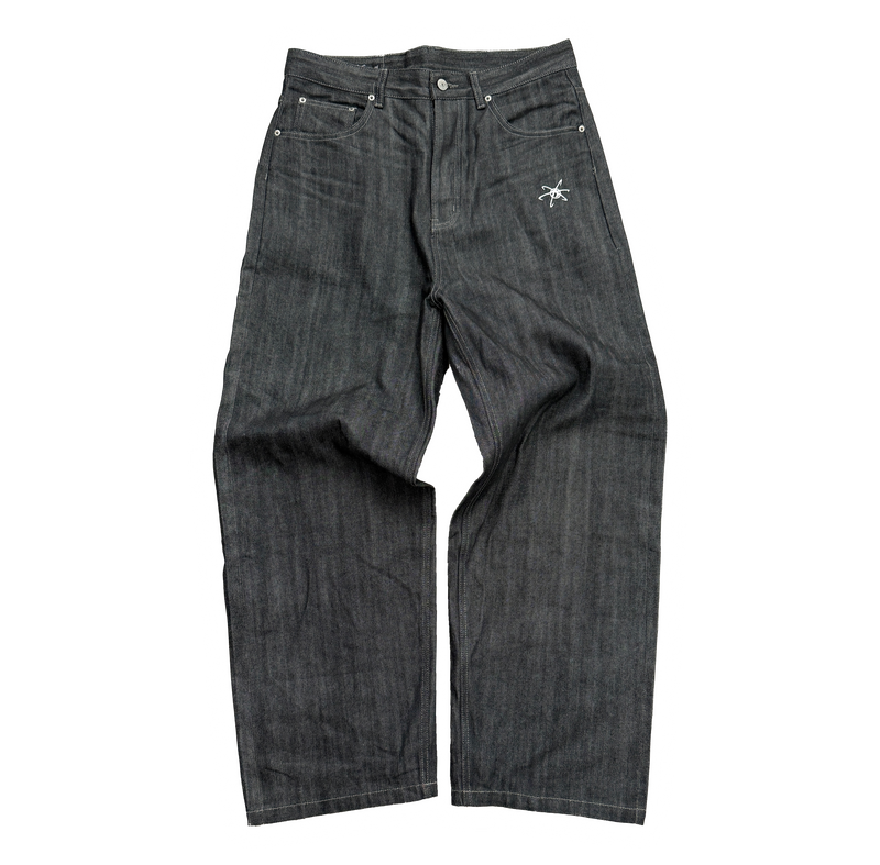 BAGGY RAW JPN DENIM (BLACK / WHITE)