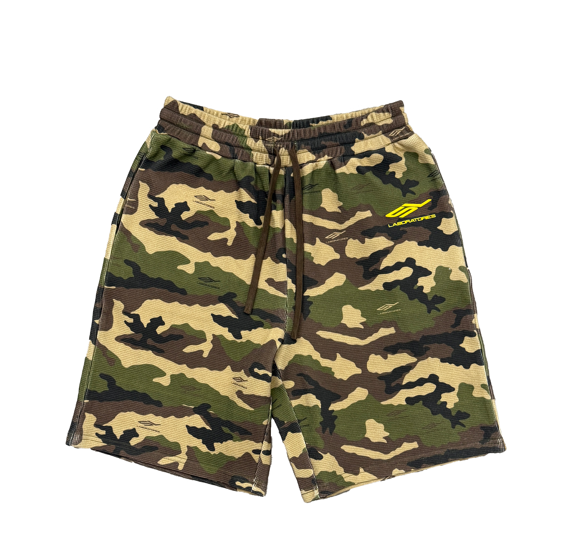 WAFFLE SHORTS (CAMO/ORANGE)