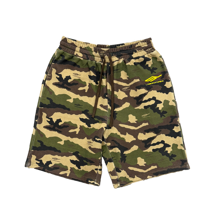 WAFFLE SHORTS (CAMO/ORANGE)