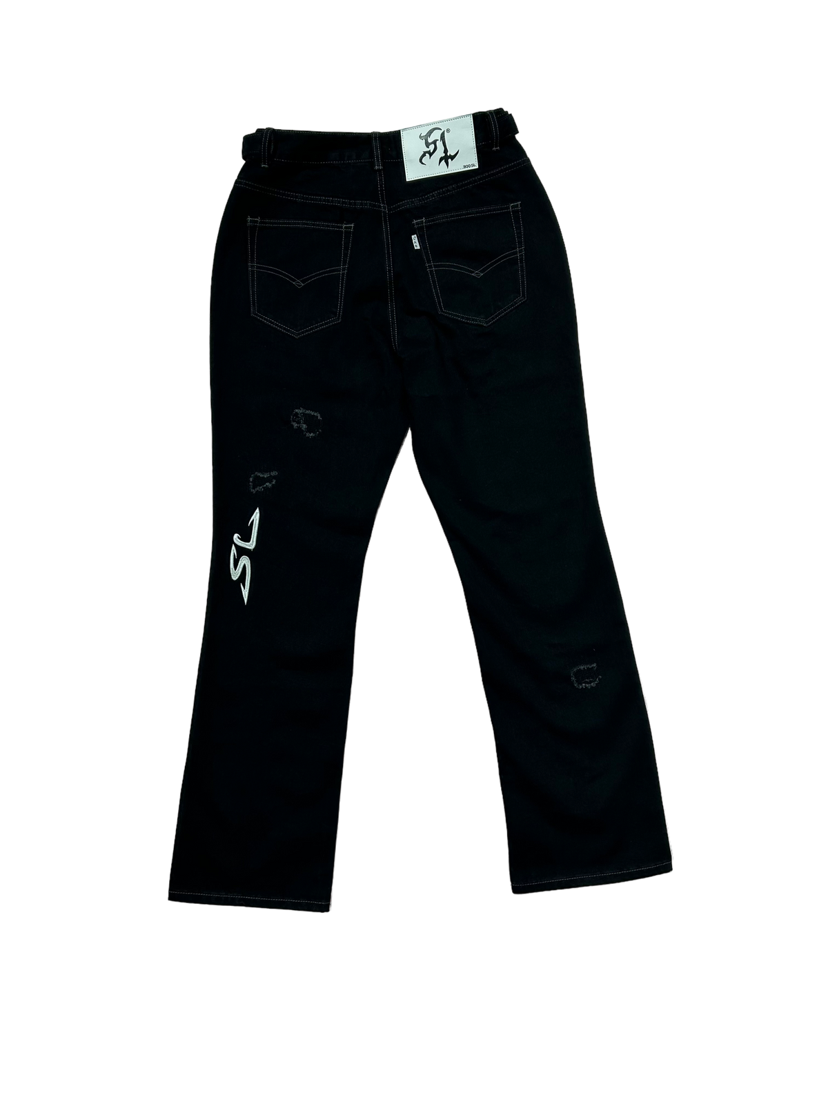 FLARED JEANS (BLACK/WHITE)