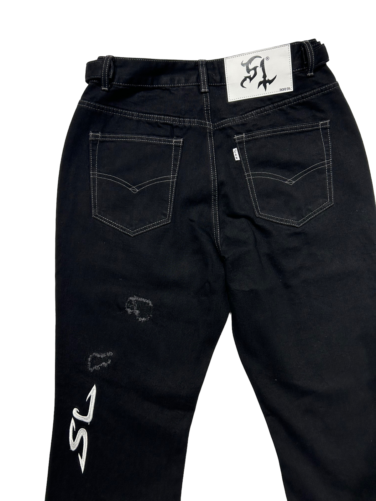 FLARED JEANS (BLACK/WHITE)
