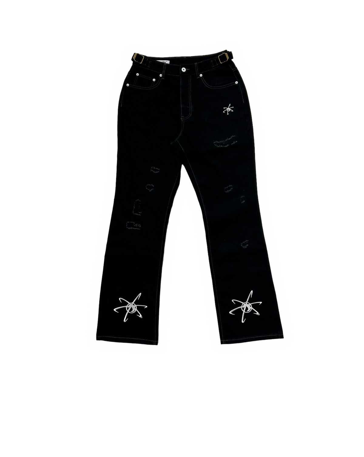 FLARED JEANS (BLACK/WHITE)